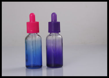 Китай бутылка эфирного масла бутылки капельницы голубого пурпурного цвета градиента 30мл стеклянная поставщик