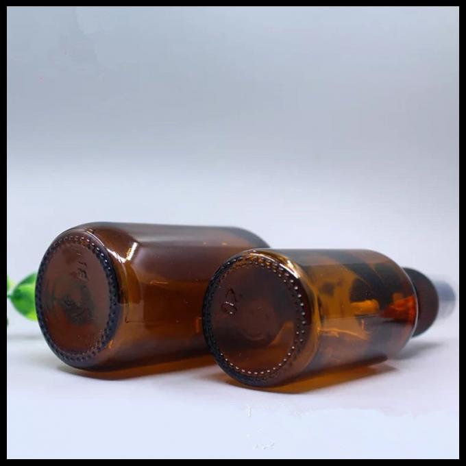 Косметика брызг Брауна янтарная стеклянная разливает черный цвет по бутылкам крышки для эфирного масла
